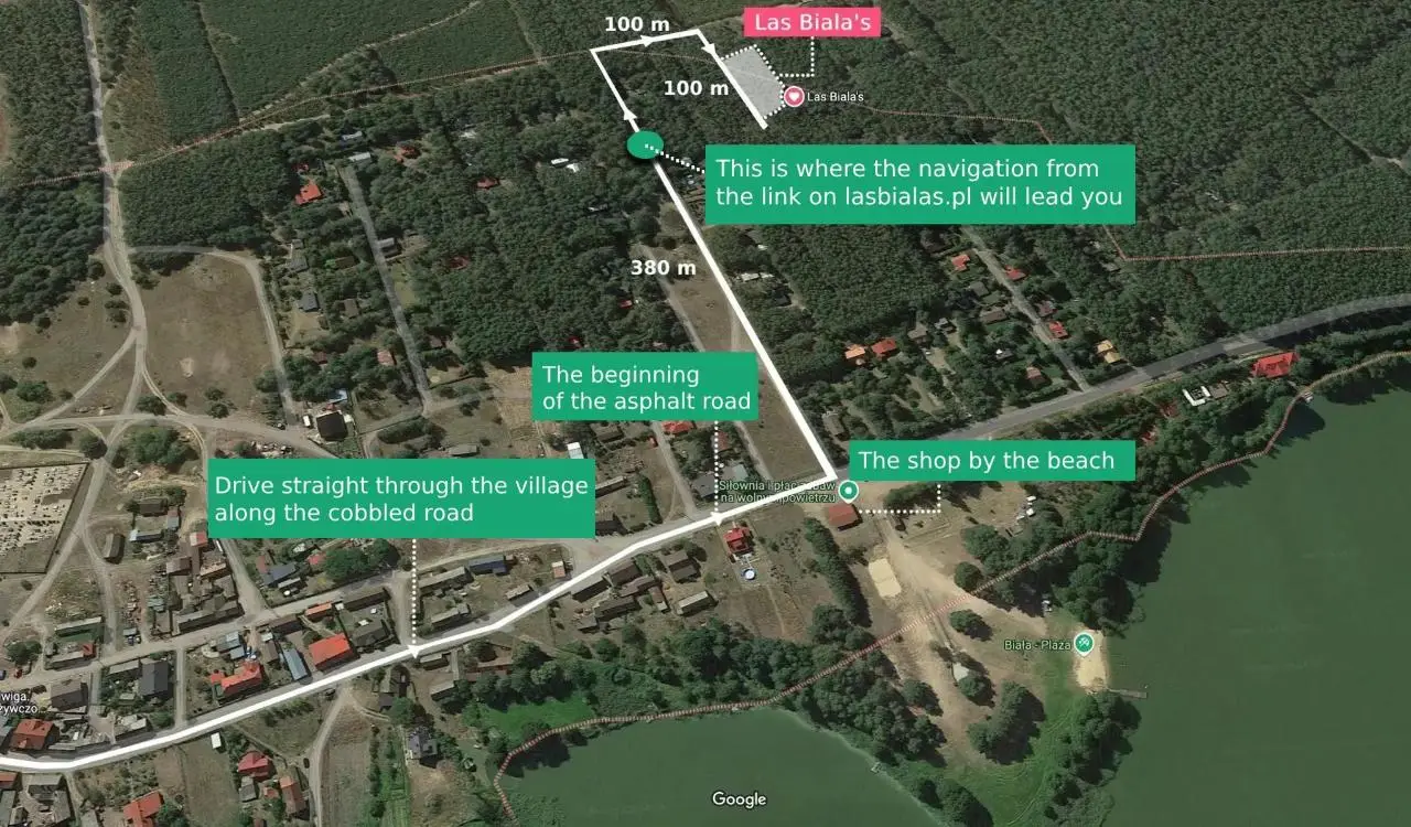 Location & Directions to Las Biala's Cottages